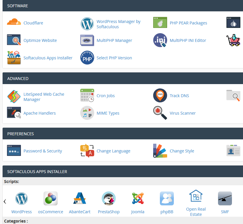 Pas1 - WordPress manager by Softaculous